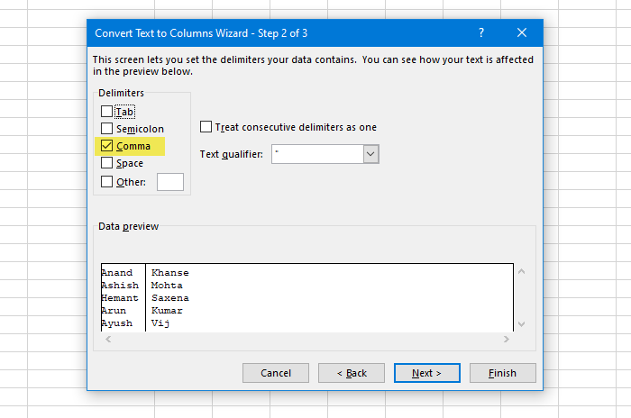 How to split Text to Columns in Excel and Google Sheets