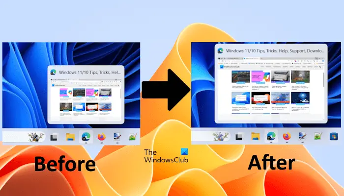 Increase Taskbar Thumbnail Preview size Windows