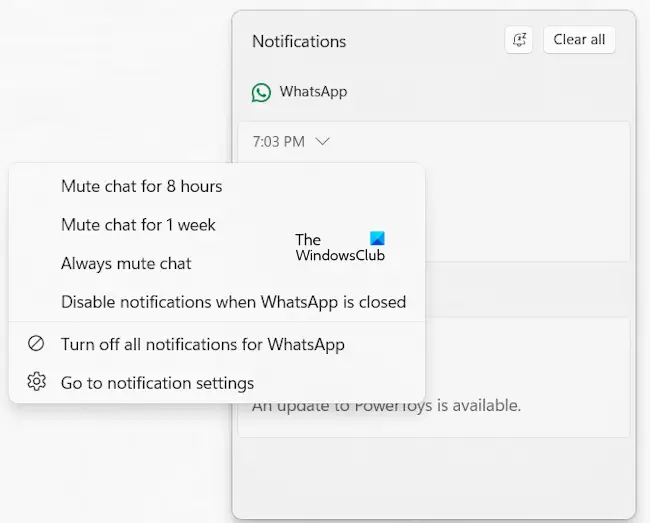 Manage notifications in Notification Center