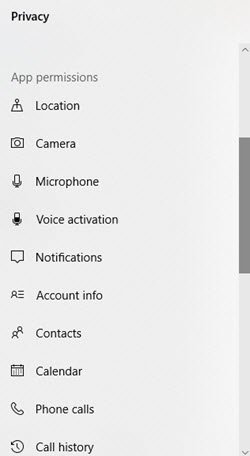 Enable microphone and camera access in Windows settings