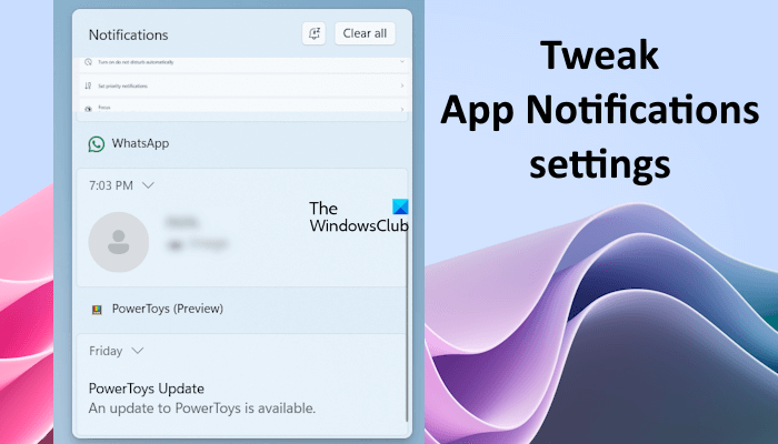 Quickly Tweak App Notifications settings