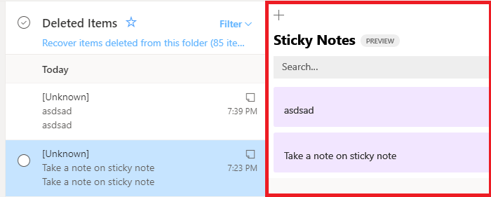 recover accidentally deleted sticky notes
