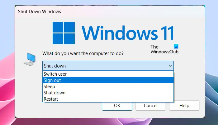 Sign out Windows 11