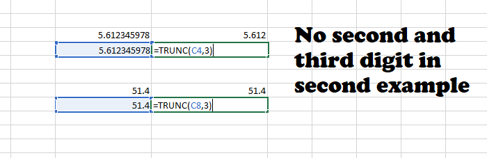 Excel TRUNC 函数