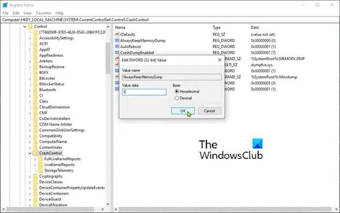 Windows 10 Tablet Device Creates Only Minidump File Create Alwayskeepmemorydump Registry Key