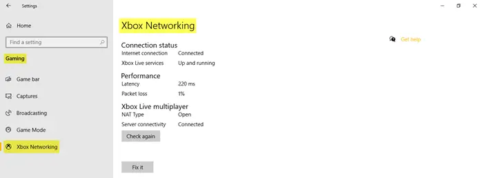 Gaming Settings in Windows 10