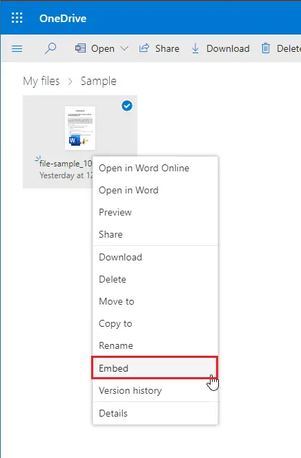 How to embed Office document on a web page