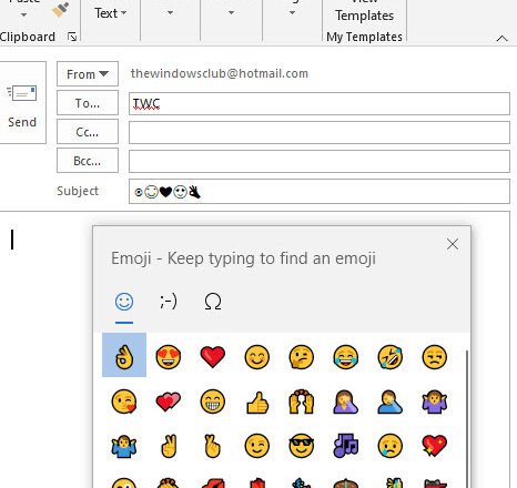 insert an emoticon or emoji in the Email Subject Line
