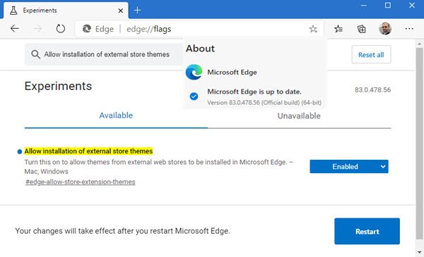 install Chrome Themes on Microsoft Edge