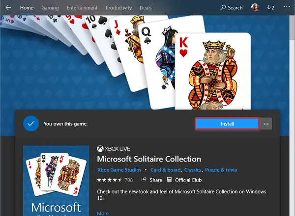 Microsoft Solitaire Collection won't open