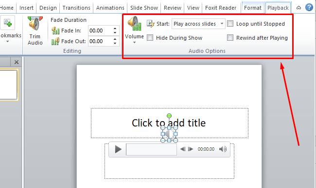 Add audio Across Slides.