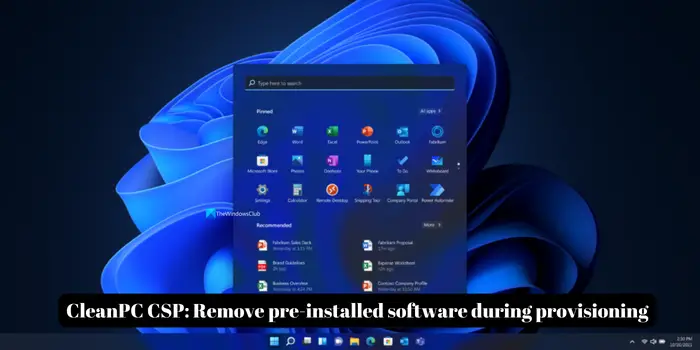 CleanPC CSP Remove pre-installed software during provisioning