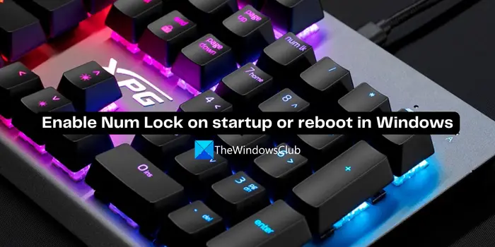 how to set numlock on startup windows 10