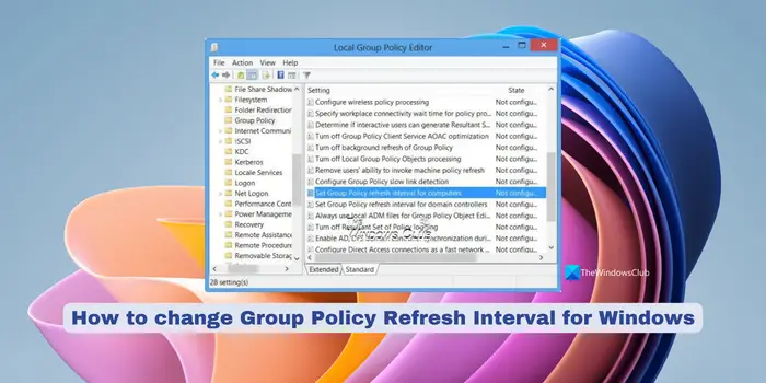 How to change Group Policy Refresh Interval for Windows