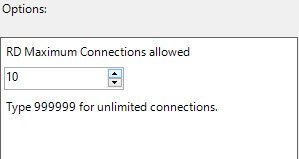 Limit the number of Remote Desktop Connections in Windows 10
