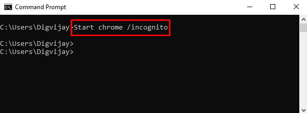 Open Chrome in Incognito Mode
