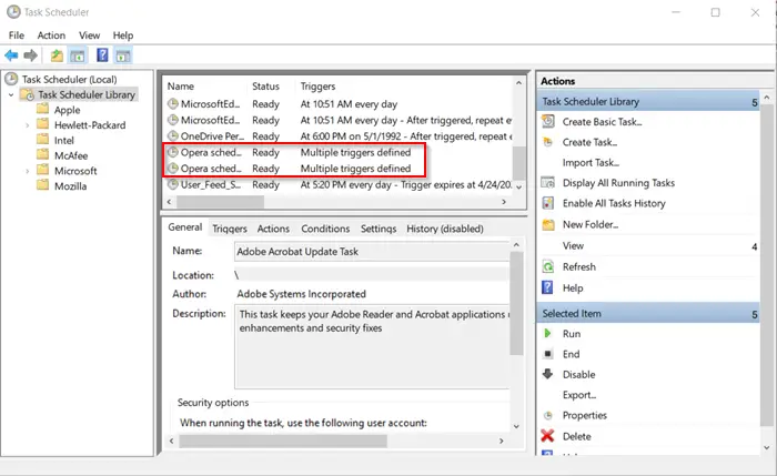 Opera Autoupdate folder in Windows 10