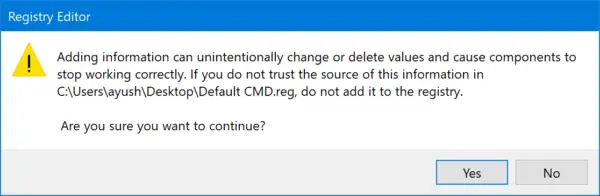 Reset Command Prompt to default settings