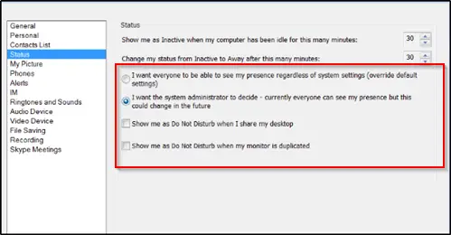 change status skype for business change status skype for business