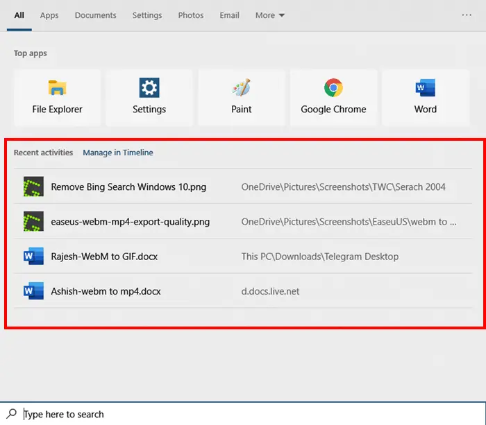 Disable Bing Search in Windows 10 Start Menu