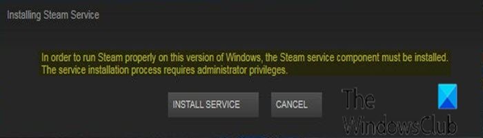 Fix Steam Service component error on Windows 10
