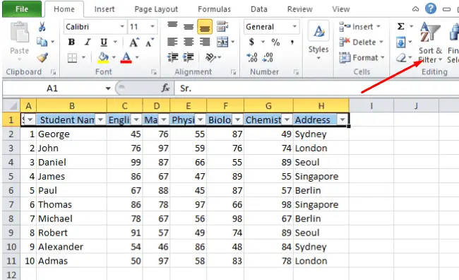 Use Filter Command to hide unwanted data