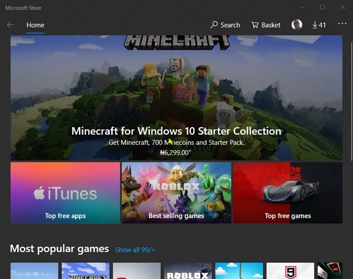 Microsoft Store app