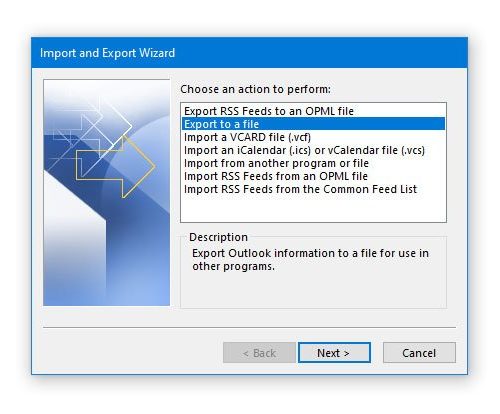 Export Outlook Calendar in CSV file