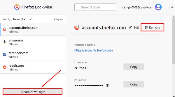 Saved Passwords in Firefox
