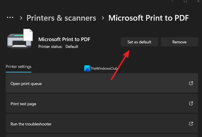 set default printer set default printer