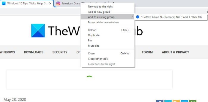 Enable Tab Groups in Chrome browser