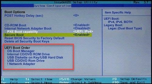 BIOS Boot order