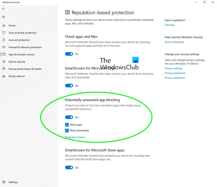 Block potentially unwanted applications windows 10