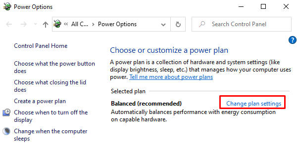 Change Laptop LID OPEN ACTION in Windows 10