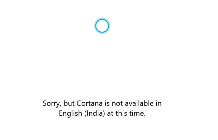 Cortana is not available on Windows 10