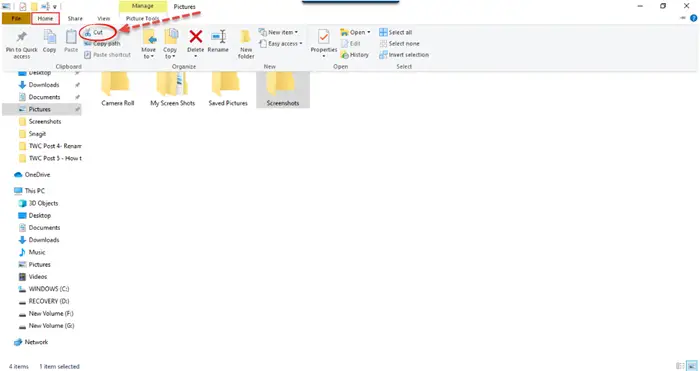 Как переместить файлы и папки в Windows 10