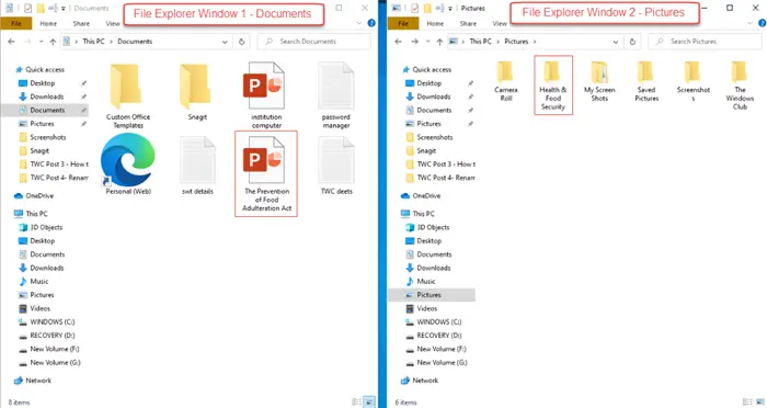 How to move Files and Folders in Windows 10