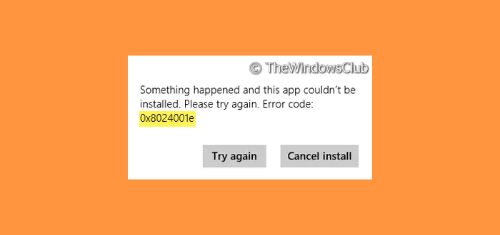 Fix 0x8024001e Microsoft Store Error