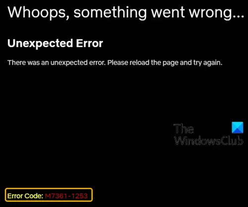 Netflix error codes NW-3-6 and M7361-1253