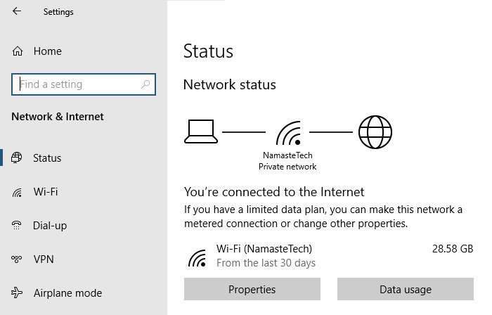 How to manage the data usage limit on Windows 10