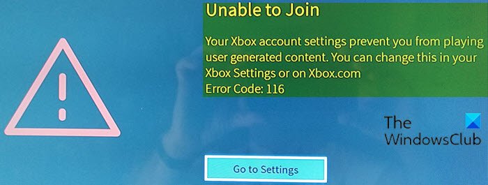 Roblox error codes 106, 110, 116