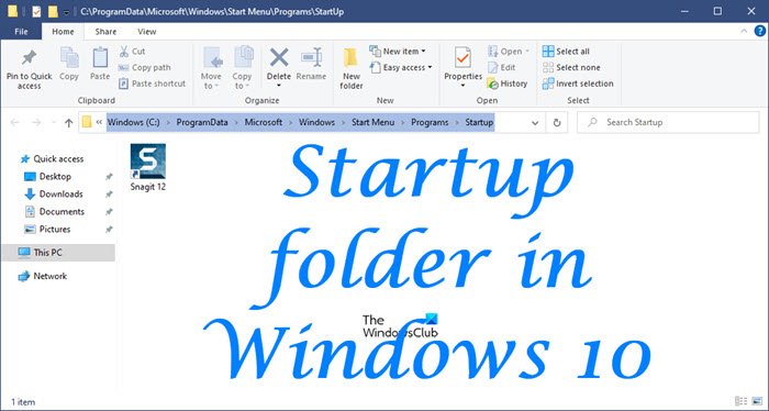 Startup folder in Windows 10