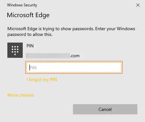 How to view or delete passwords in Edge 