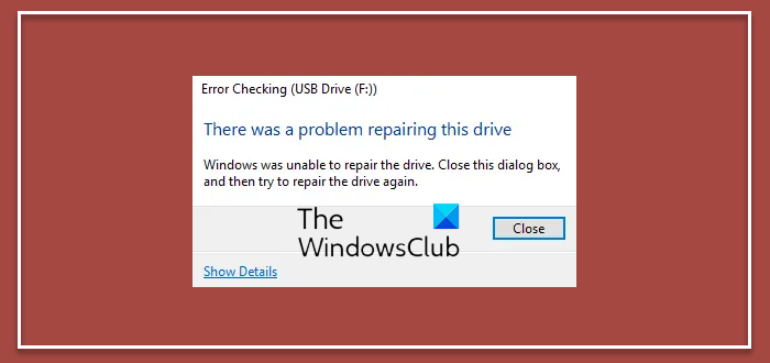 Windows was unable to repair the drive