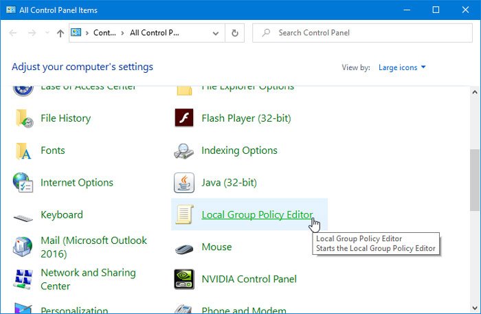 add Local Group Policy Control Panel