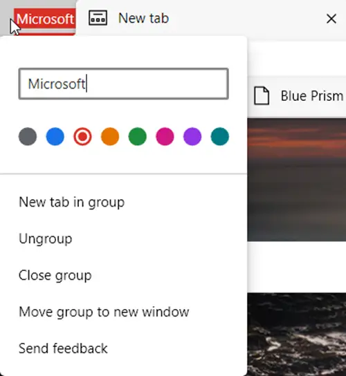 Enable Tab Groups in Microsoft Edge browser