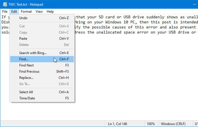 How to Find and Replace Text in Notepad on Windows 10