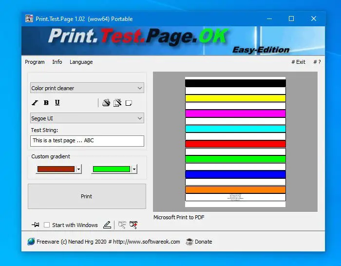 How to print a test page to test your printer