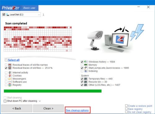 PrivaZer junk file cleaner