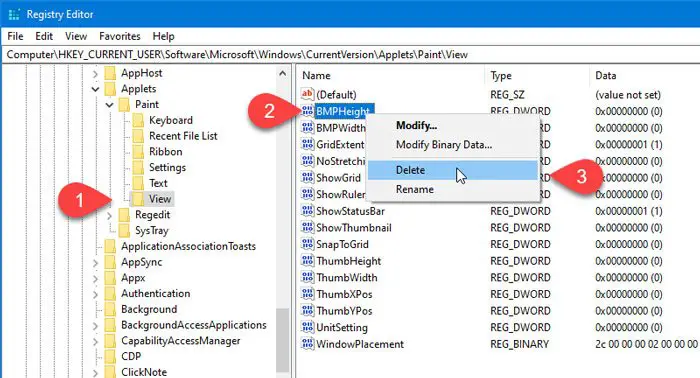 How to reset Microsoft Paint resolution or size in Windows 10